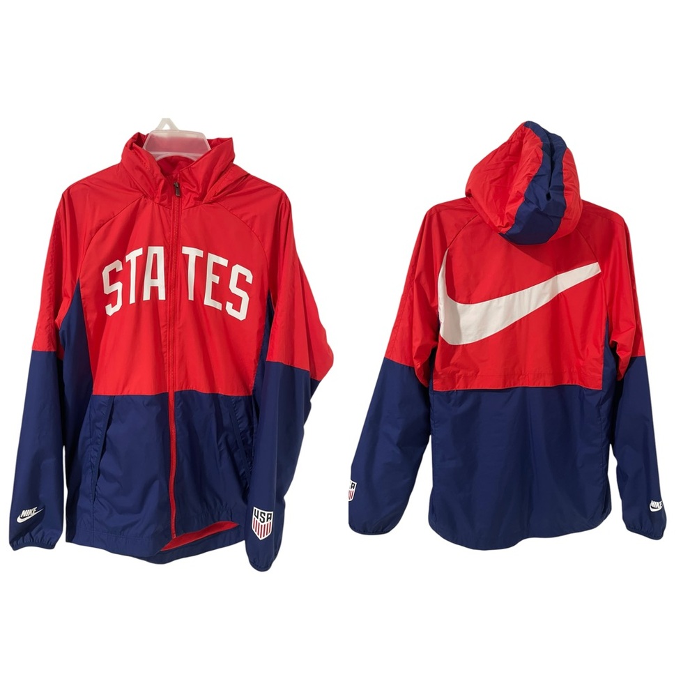 Nike Red and Navy Blue USA Performance Windbreaker Jacket